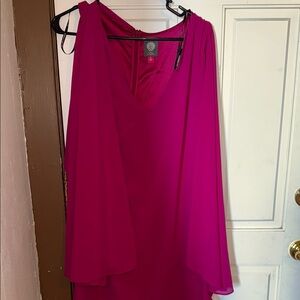 Vince Camuto Vibrant Pink Dress with Cape Sleeves
